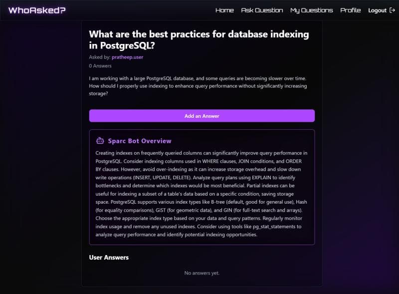 Who Asked - Simple developer Q&A platform with AI