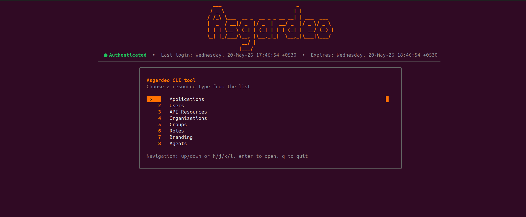 Asgardeo CLI